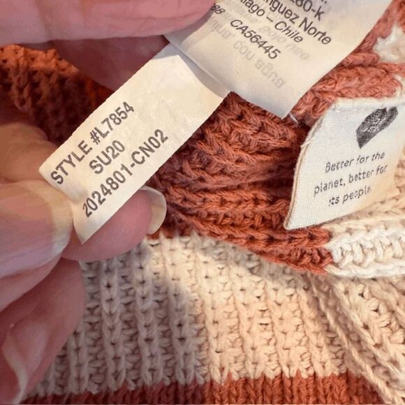 Madewell Striped Grandfield Tie-Strap Sweater Tank Rust White Green Size XS - Picture 6 of 9